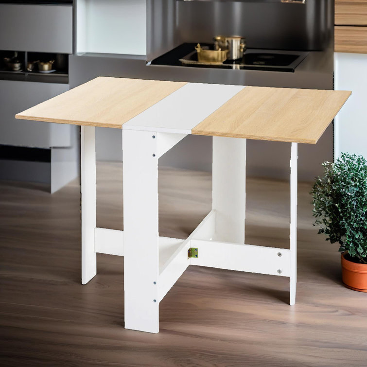 Latitude Run Aldolivio 103cm W Rectangle Wooden Folding Dining Table Kitchen Furniture | Wayfair ...